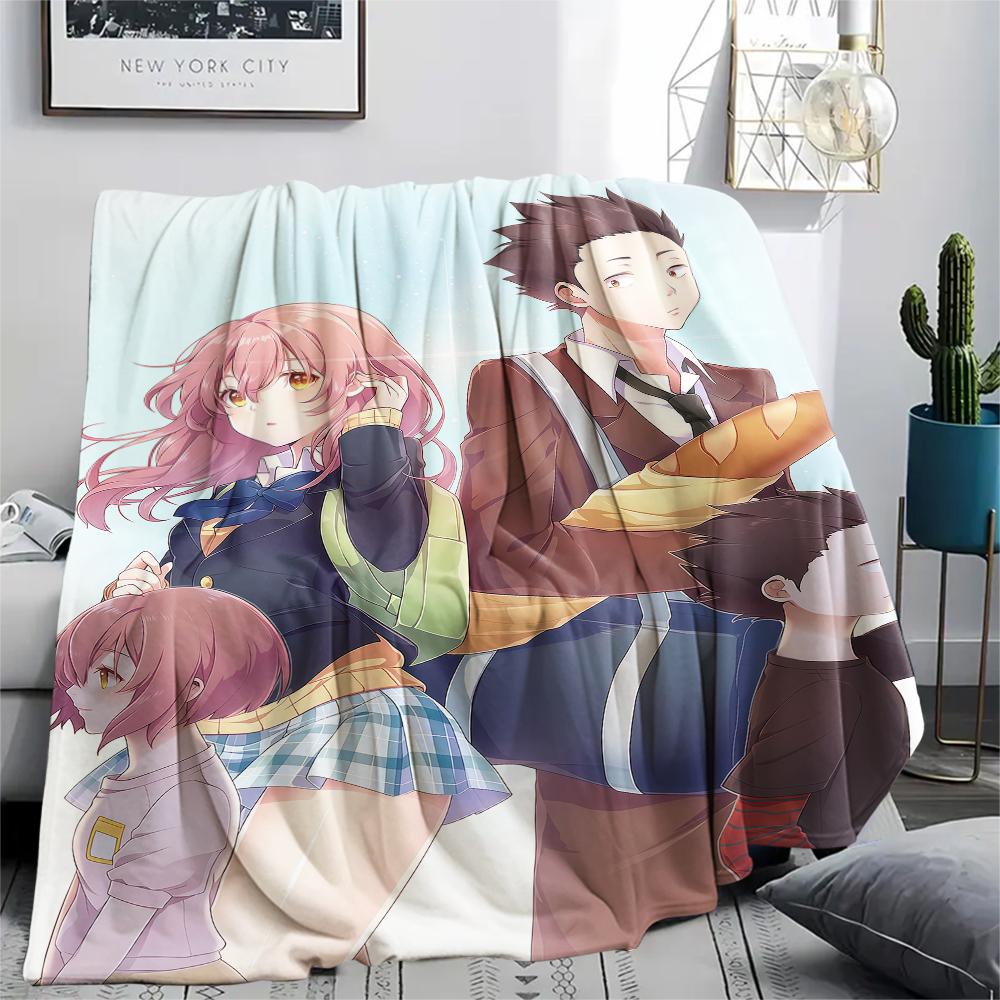 1PC A Silent Voice Print Flannel Blanket, High Quality All Seasons, Home Decor, Warmth and Comfort, Perfect for Christmas Gifts