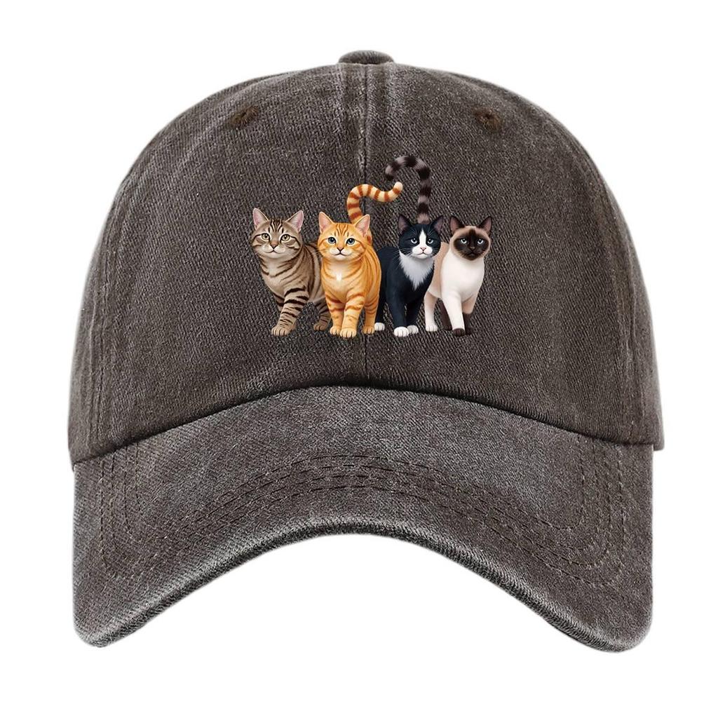 Pc Fun and Cute Cat Pattern Printed Baseball Cap Lightweight Comfortable and Breathable with Adjustable Size An Excellent