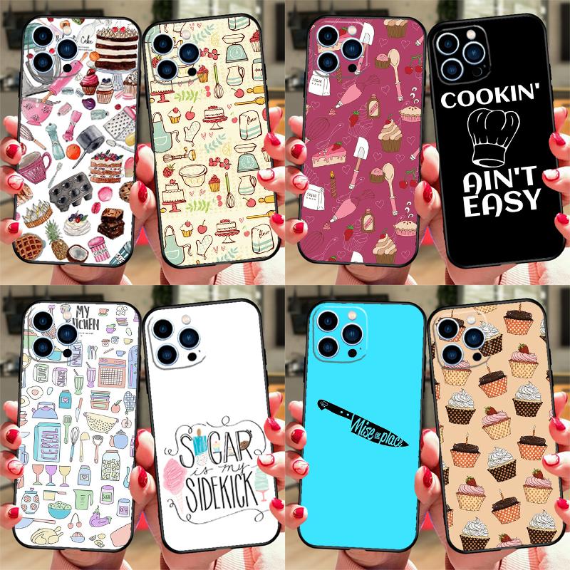Baking Cook Chef Case For iPhone 16 15 13 14 Pro 12 11 14 Pro Max Plus XR XS Max X 12 13 Mini SE2 Cover Shell