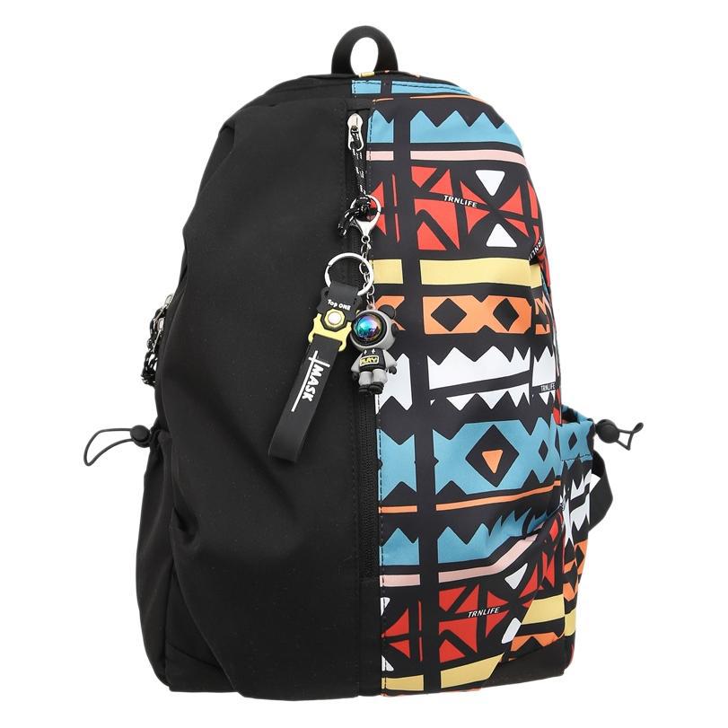 Creative Graffiti Backpack Men and Women Fashion Personality Middle School Student Backpack Lightweight Large Capacity Junior High School Student Sch