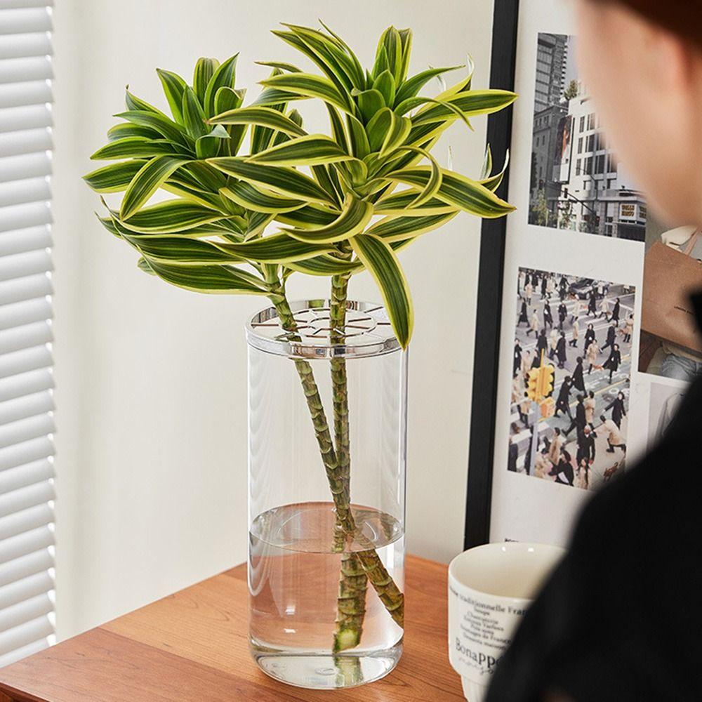 Creative Flower Arrangement Bottle Thickened Unbreakable Clear Cylinder Vase Simple Leak-Proof Aquatic Plant Container