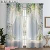 2pcs   Light Filtering Curtains 2D Print Floral Rose Retro White Versatile Durable Polyester (without Rod) All Seasons Perfect