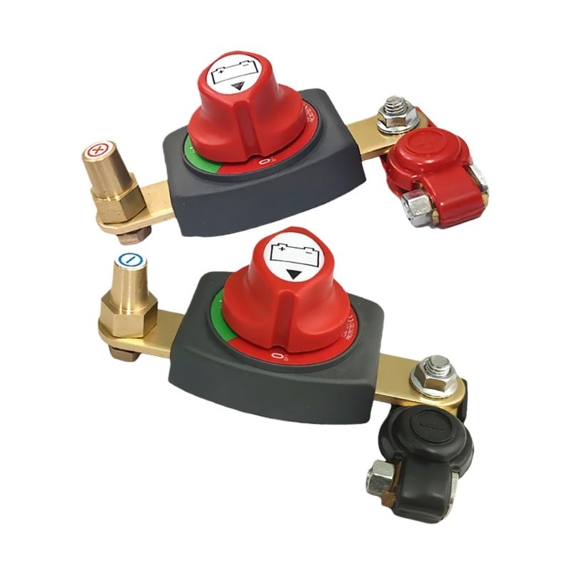 High Current 250A Brass Battery Disconnect Switches for Automotive Marine Motorhome Applications Featuring Easy Tool Free Installation and Corrosion