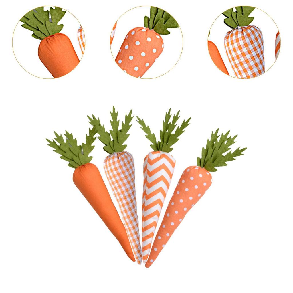 4x Easter Carrot Ornaments Artificial Party Favors Festival Gift Easter Decoration for Living Room Kitchen Wedding Holiday Home