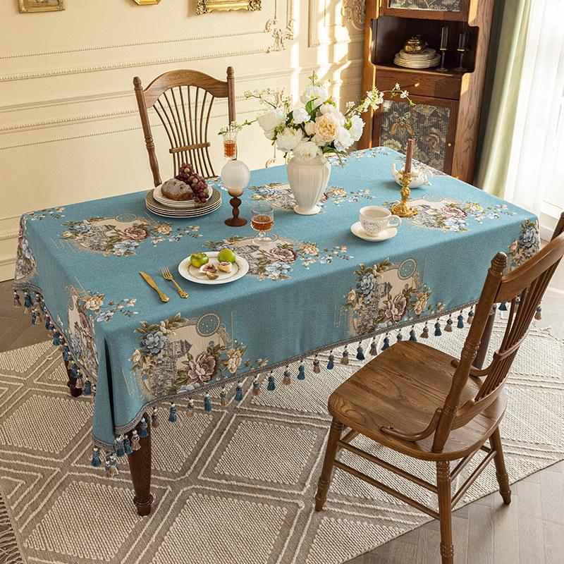 Europeisk Jacquard Bordtrekk Rektangel Firkantet Luksus Duk Dusk Til Kjøkken Spise Fest Jul Borddekorasjon
