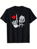 I Love LA Skeleton Hand Graphic T-Shirt Casual Cotton Short Sleeve Tee for Men Women