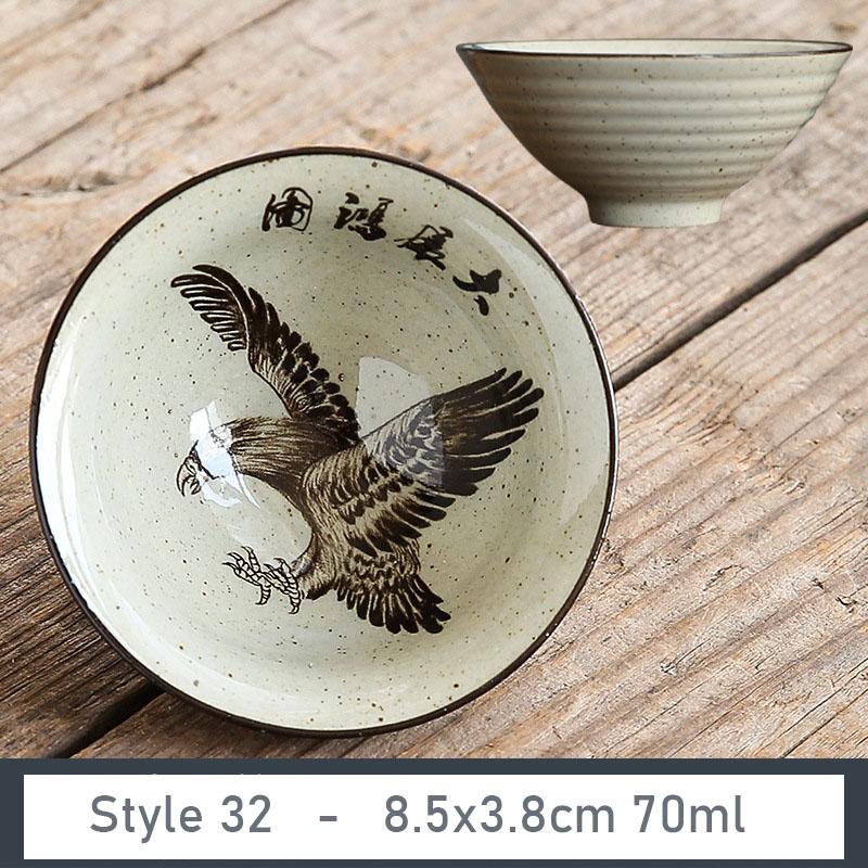 1 Stück Handgefertigte Konische Tasse Antike Pflanzenasche Porzellan Teetasse Reise Keramik Teeschale Anti-Verbrühungs Retro Meditationsbecher Teeset 70ml