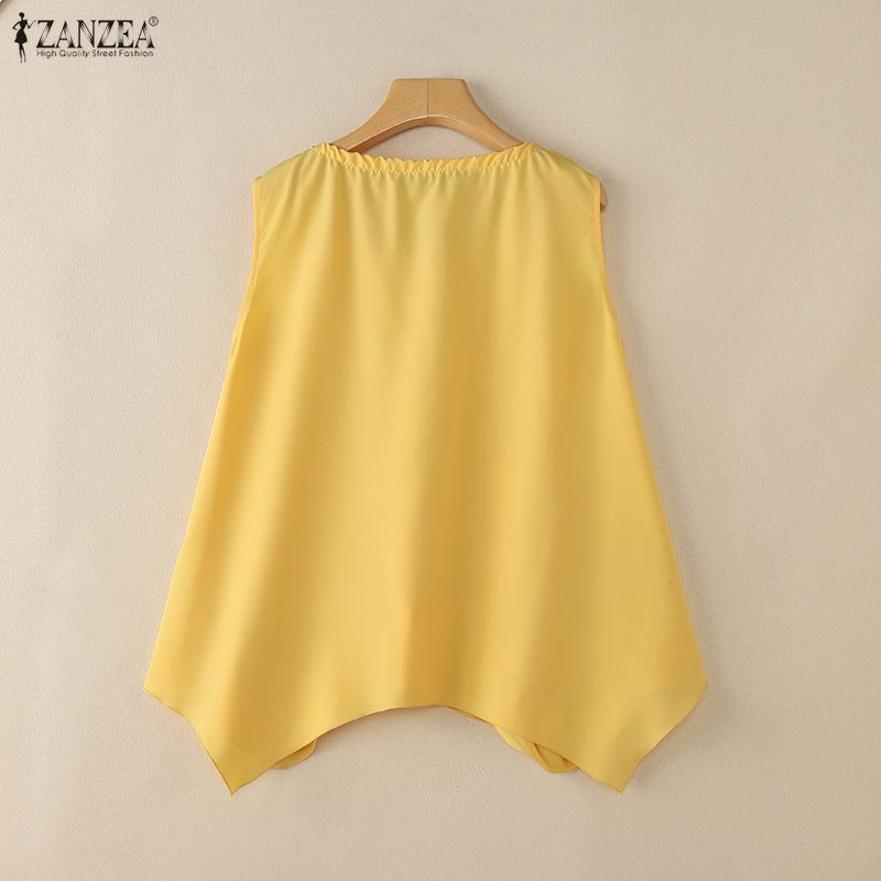 ZANZEA Women Casual Round Neck Summer Sleeveless Tank Tops