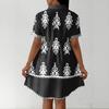 Women's Casual Loose Fit Shirt Dress Button Front Short Sleeve Collared Dress A-Line Hem Summer Dress