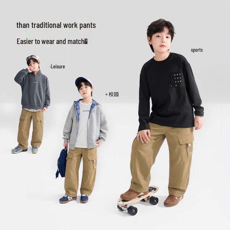 ZuoXi Boys' Soft Cotton Casual Cargo Pants