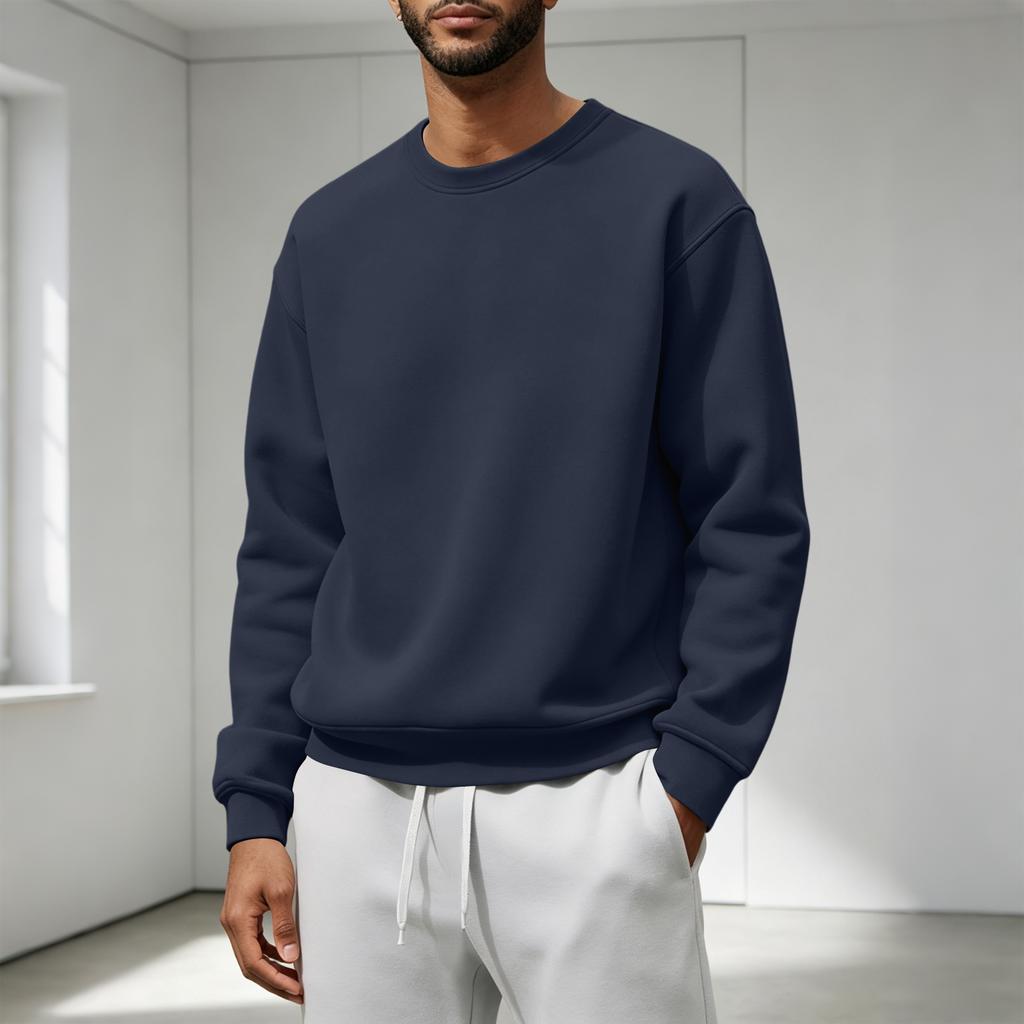 Men's Casual Loose Fit Crewneck Sweatshirt for Fall and Winter