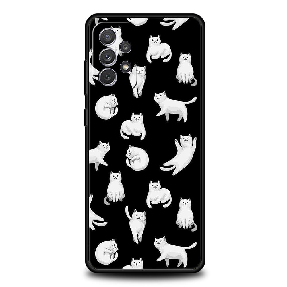 Funny Black Cat Case for Samsung A57 A37 A51 A71 A21S A17 A11 A15 A25 A31 A41 A23 A33 A53 A73 A07 A05S A13 A35 A55 5G Cover