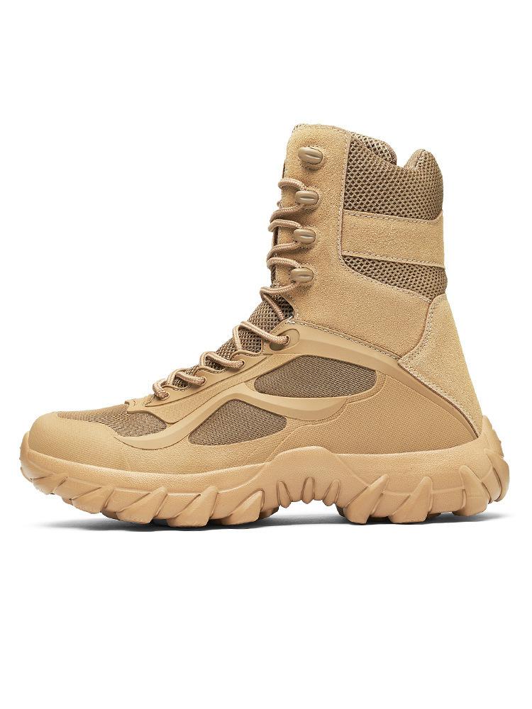 2025 large size outdoor desert mountaineering men's boots high top wear-resistant non-slip special forces tooling tactical shoes military boots