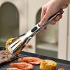 3Pcs Anti Slip Cooking Serving Tongs Stainless Steel Food Clip Bread Salad Tong Heat-Resistant Barbecue Clips Kitchen Tools