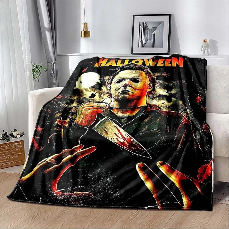 Horror movie character M-Michael Myers Halloween Home Bed Blanket Comfortable Portable Bedroom Sofa Picnic Blanket Gift
