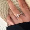 Classic 925 Sliver Plated White Zircon Engagement Wedding Promise Round Finger Rings For Women Fine Jewelry