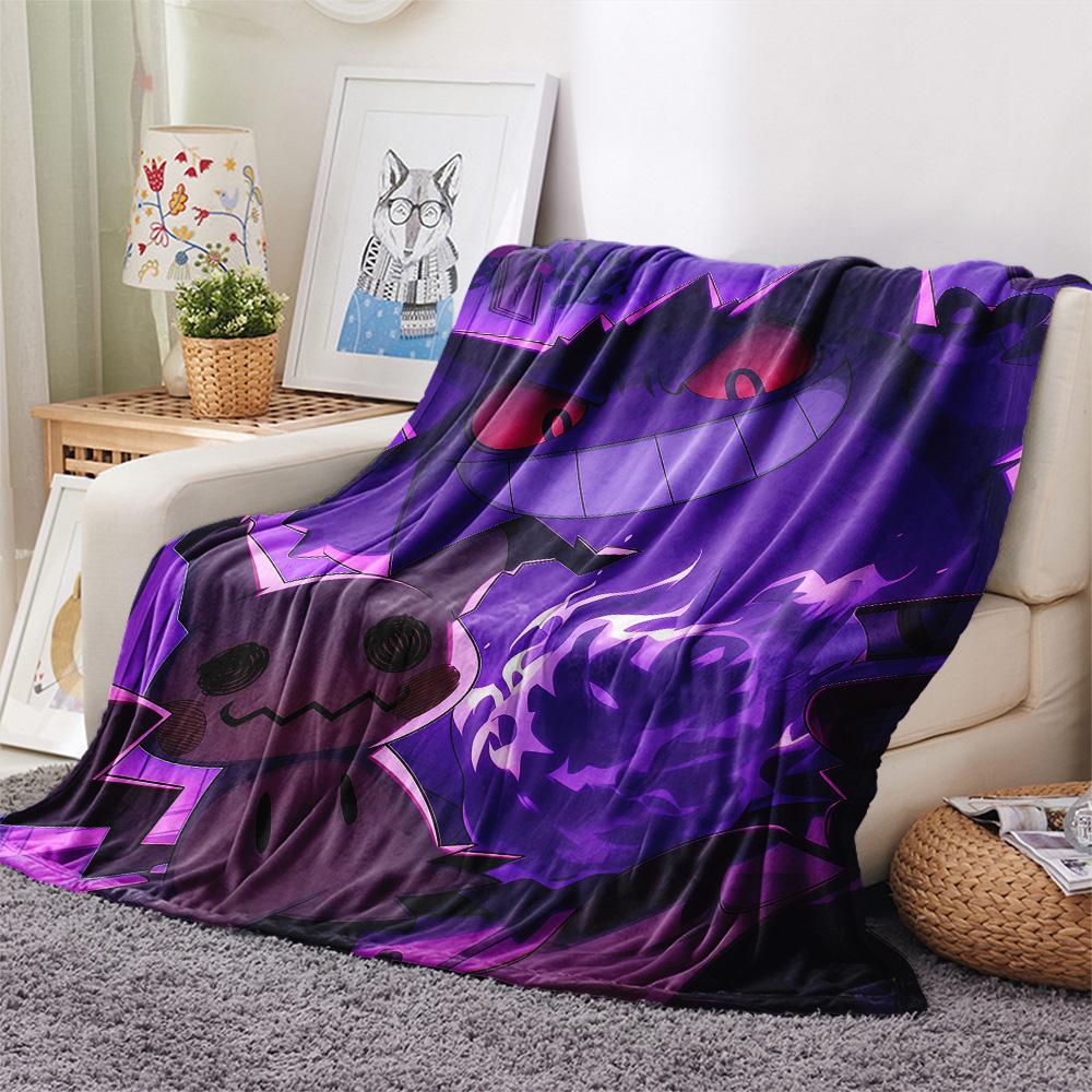 Gengar Flannel Blanket, High quality Comfortable for All Seasons, Home Decor, Warmth and Comfort