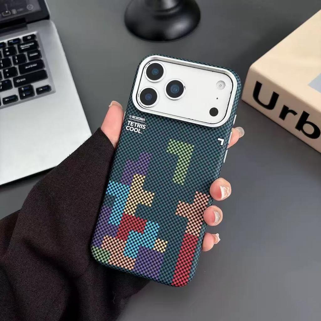 Applicable iPhone17promax Kevlar Magnetic Mobile Phone Case Carbon Fiber Pattern Apple 16 Anti-drop Protective Case 15