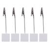10Pcs Table Number Card Holder Wooden Block Crocodile Clip Photo Holder with for Memos Reminders White