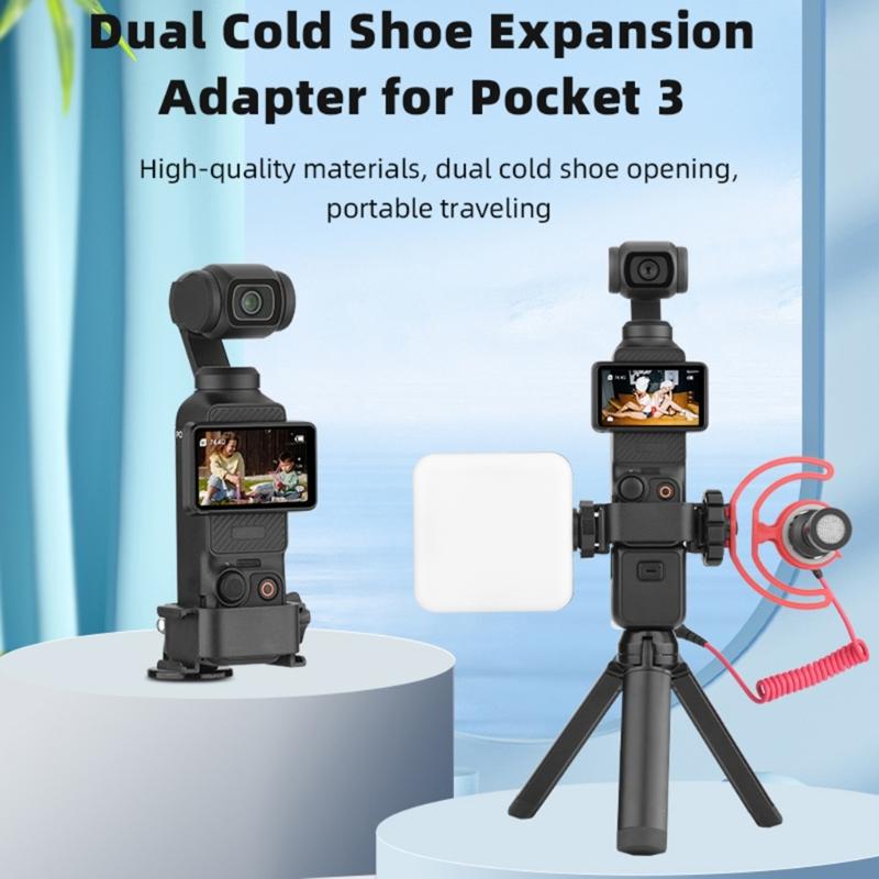Adattatore Shoe Fredda Versatile per Gabbia Fotocamera per Pocket 3 Clip per Zaino Fotografico Perfetto per Riprese all'Aperto Fotografia di Viaggio