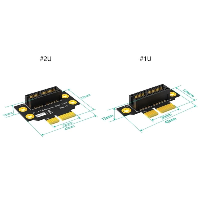 PCIE X1 Risers Card 90 Degree Adapters Card PCIE Extenders Extension Card for 1U/2U Small Computer Server Case