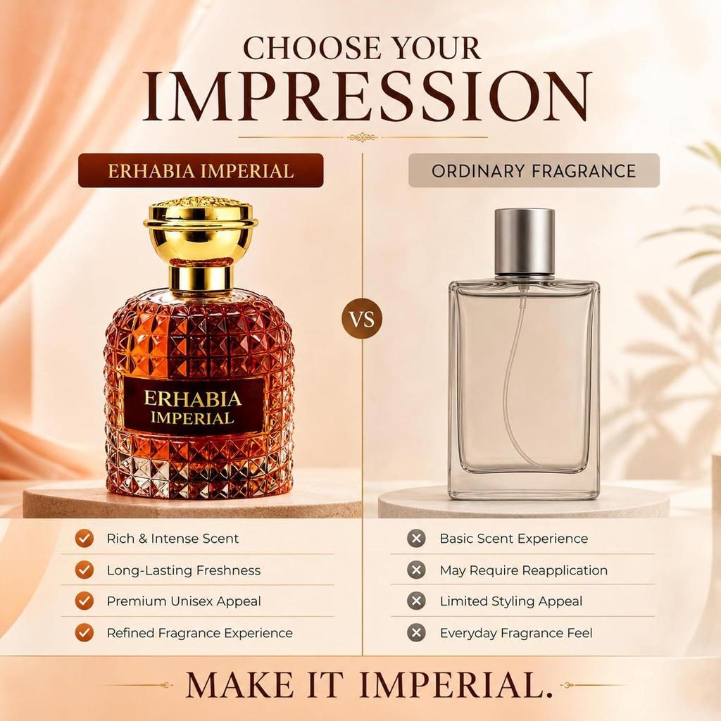 ERHABIA Imperial Eau De Parfum för Män & Kvinnor, Långvarig Premium Lyxdoft,