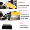 7Pcs Car Window Tint Application Tools Kit Glass Solar Film Tinting Tool, T Rubber Squeegee Plastic Scraper Wrap Slit Blade