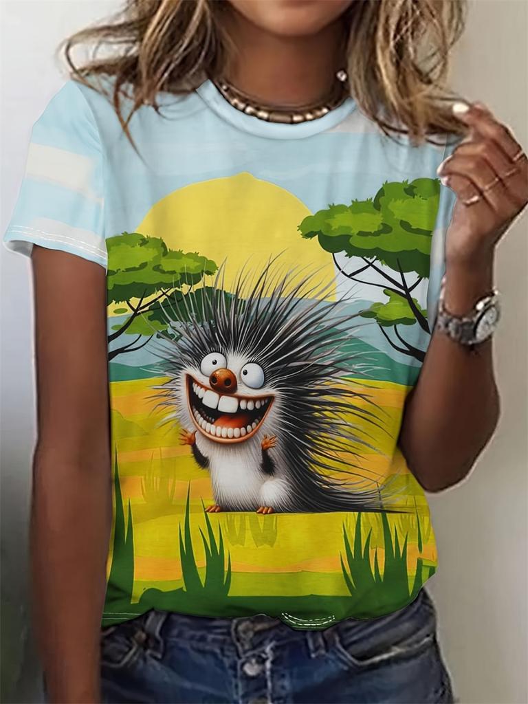 Funny Animal Women's T-Shirts 3d Print Cute Cartoon Cat Casual Short Sleeve Tshirt Fashion Top O-Neck Female Clothing