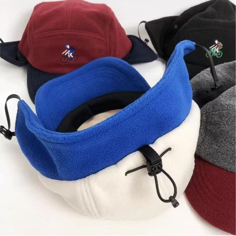 Color Block Baseball Cap with Ear Flaps, Winter Warm Thickened for Unisex Men Women, Ideal for Outdoor Activities Daily Wear