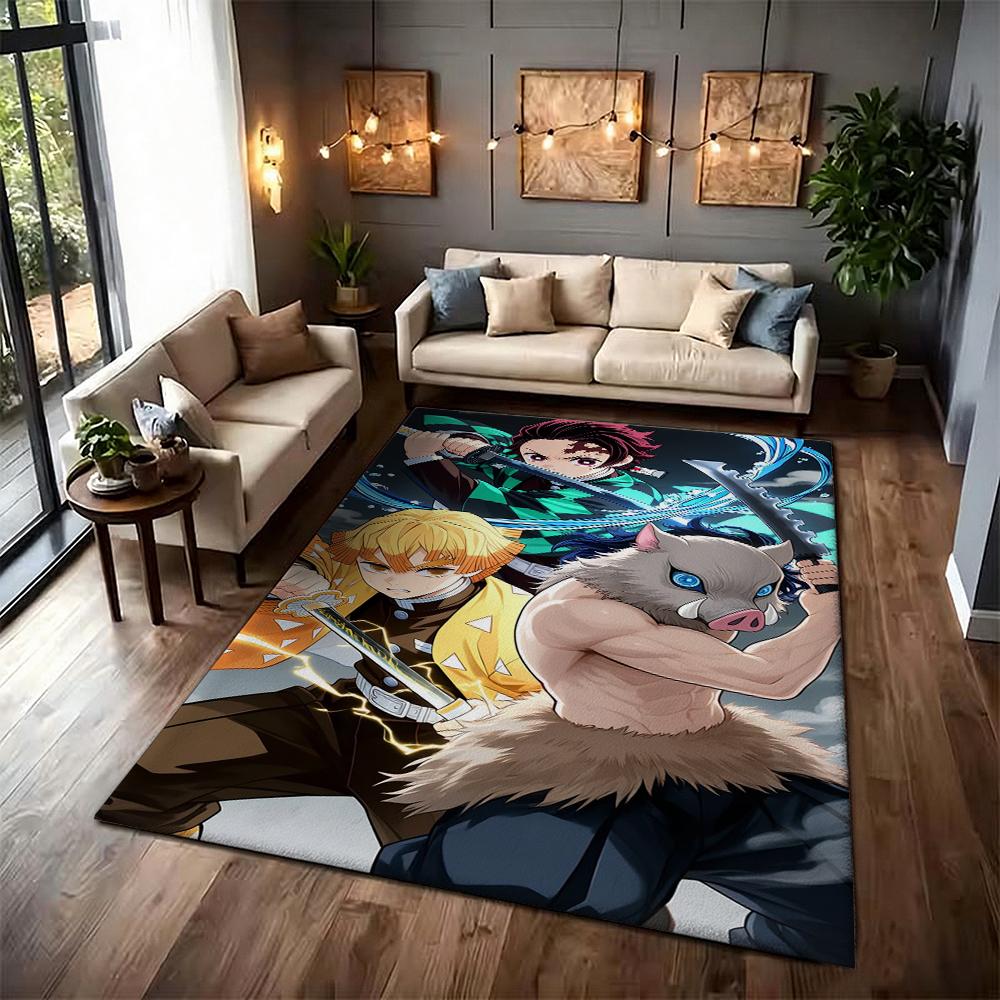 Demon Slayer Swordsmen Trio Patterned Rug Durable Easyclean Carpet For Bedroom Study Home Party Decor Birthday Gift