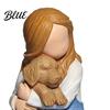 Cream Style Interior Decor Faceless Girl Hugging Puppy Figurine Miniature Resin Statue Cute Desktop Sculpture Ornament Artistic Ornaments