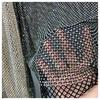 European & American Autumn/Winter Mesh Diamond High Collar Sexy Top - Versatile Fairy-Inspired Perspective Bottoming Shirt for Women
