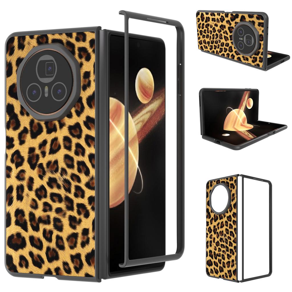 Für Honor Magic V3 5G Hülle PU+PC Handyhülle Leopardenmuster