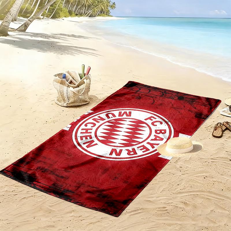 FC Bayern München Print Beach Towel, Large Soft Quick Dry Towel for Beach Camping Swimming