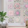 24pcs Mosaic Tile Stickers Set Waterproof Removable Peel-and-Stick Backsplash Art Mural Vintage Pattern Self-Adhesive Wall Stickers