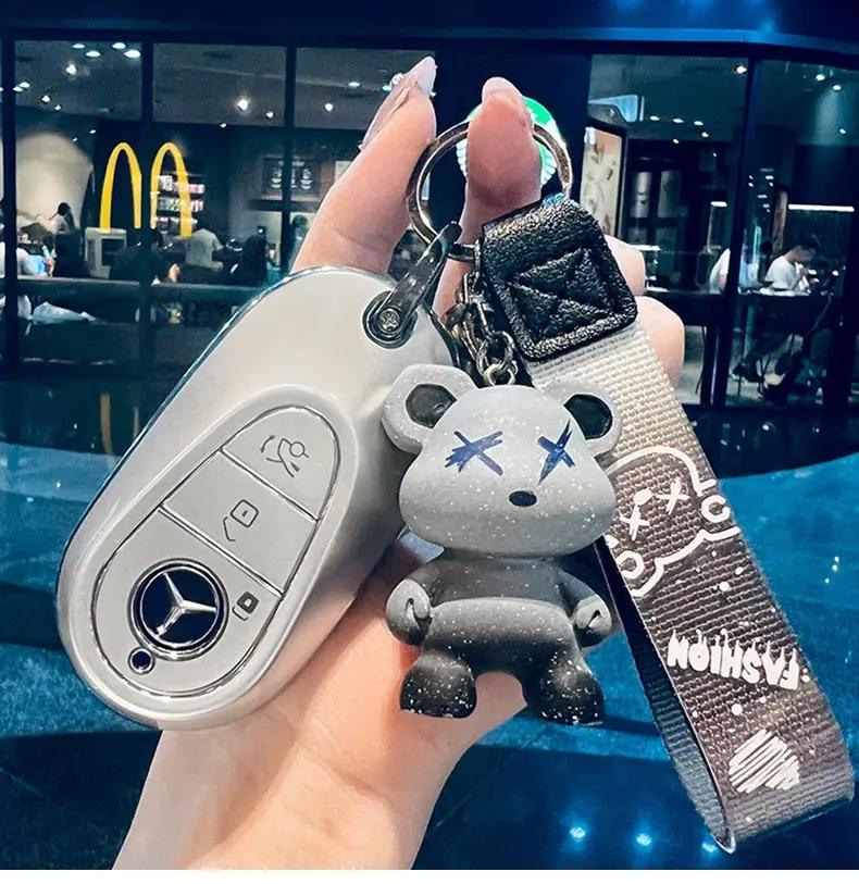 FA9for Mercedes Benz W206 W223 C S Class S350 C200 C260 C300 S400 S450 S500 S480 S580 TPU car key case cover remote holder keychain
