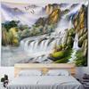 Landscape Oil Painting Tapestry Sea Forest Waterfall Hanging Cloth Dormitory Bedside Background Living Room Wall Art Decoration