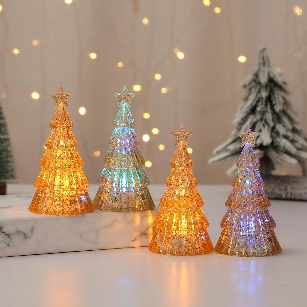 Mini Glowing Christmas Tree Tabletop Ornament & Night Light