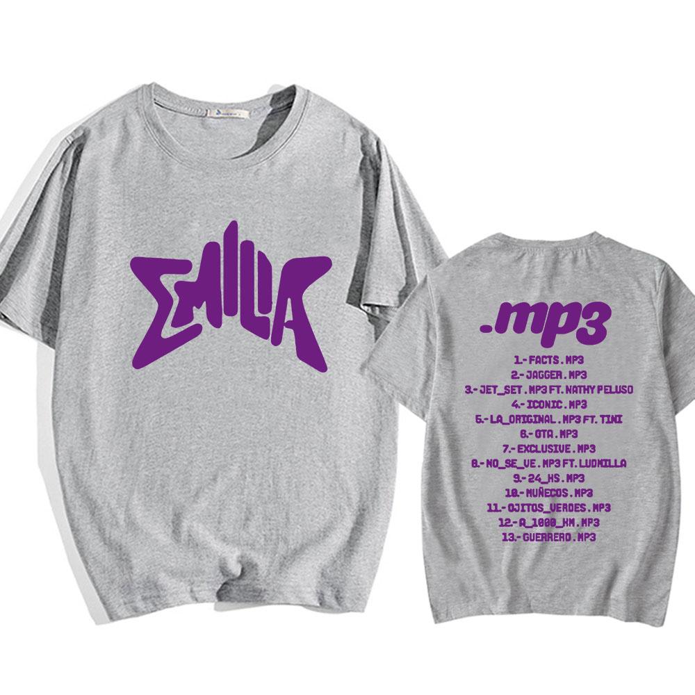 Emilia Mernes MP3 Graphic T-shirt Summer O-neck Short Sleeve Tee-shirt Cotton Soft Hip Hop Streetwear Camiseta Printing Tees Top