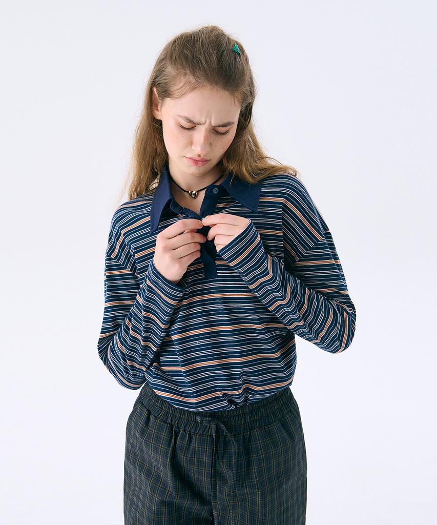 JUNEJUNE SPACE Regular Fit Rugby T_Navy