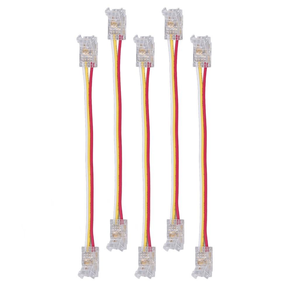 10pcs 8mm/10mm LED Light Strip Connectors 3Pin Light Strip Connectors  For Home