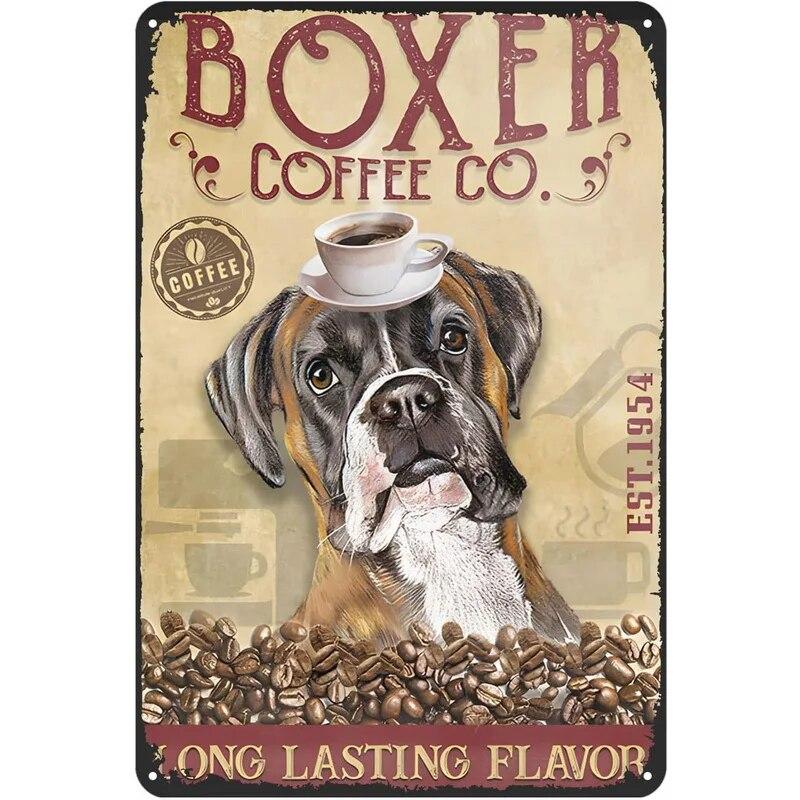 Easily Distracted by dogs and books Metal Tin Signs Posters Plate Wall Decor for Bars Man Cave Cafe Clubs Retro Posters Plaque