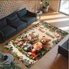 Forest Nature Theme Crystal Velvet Rug Personalized Custom Name Text Soft Floor Mat Home Decor