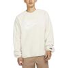 Men's Nike Logo Embroidered Loose Suede Round Neck Pullover Beige DD5018-072