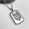 Wolf Head Pendant Necklace: Trendy Dark Style with Unique Square Design