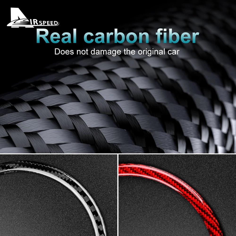 Real Hard Carbon Fiber Sticker For Fiat 500 Abarth 595 695 2008-2021 2022 2023 Car Steering Wheel Center Interior Accessories