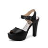 Peep Toe Sandals Women for Walking Ladies Super High Heels Shoes 2025 Summer New Concise Big Size 47 48 49 50 Leather Footwear