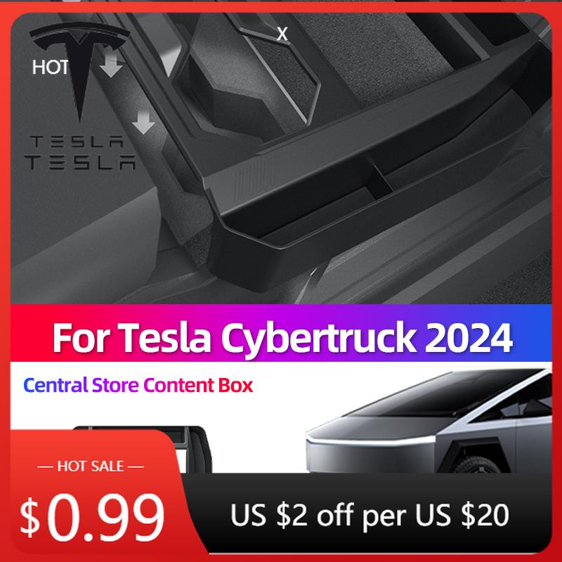 Aufkleber für Tesla Cybertruck 2024 Mittelkonsolen-Stauraum Auto-Getränkehalter-Stauraum Aufbewahrung Auto-Modifikationszubehör Auto