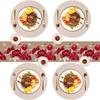 Sets 6 Woven Table Placemats and Coaster 34CM Round Cotton Dinner Table Mats Anti Slip Heat Resistant Easy Clean Place Mats
