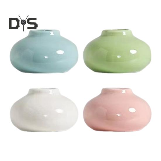 Mini-Keramikvase, einfarbig, glasierte Blumenvase, Schreibtischdekor, Miniatur-Knospenvase für kleine Hydrokulturpflanzen, Blumen, Büro, Wohnzimmer, Schlafzimmer